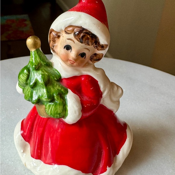 Vintage Lefton Christmas Girl with Tree MCM Japan - Picture 7 of 7